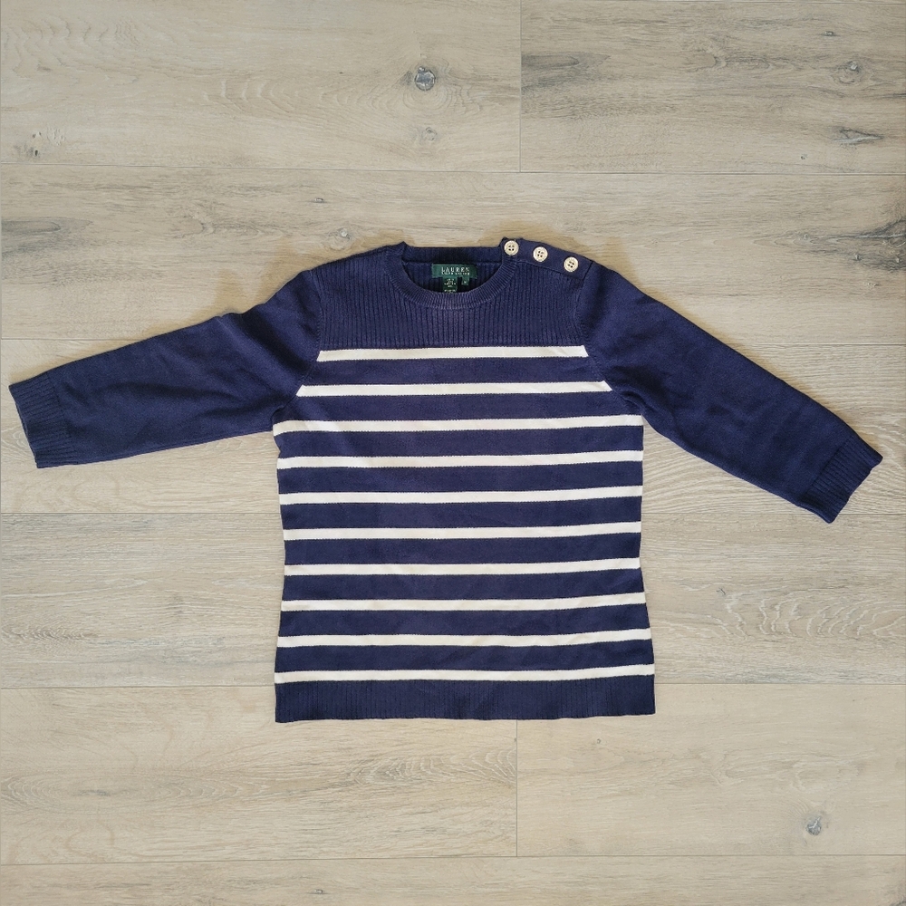 Ralph Lauren Blue and White Stripped Dweater